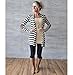 VESNIBA Women Casual Long Sleeve Striped Cardigans Patchwork Outwear (L, White)