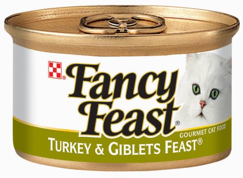 Fancy Feast Gourmet Cat Food Turkey & Giblets Feast, 3-Ounce Cans (Pack of 48)