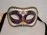 Colombina Strass Venetian Masquerade Mask/White with Rhinestones
