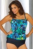 Delta Burke® Watercolor Tropics Faux Blouson Swimsuit - Women's Swimsuit Plus Size Swimsuits