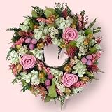 Romantic Raspberry Rose Decorative Wreath