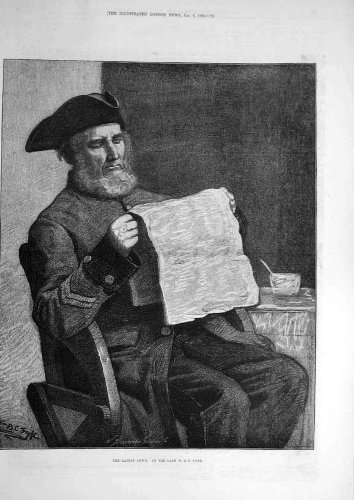 1883 FYFE LATEST-NEWS PAPER FINE ART PRINT MAN SOLDIER