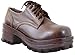 Brown Chunky Lace-up Platform Loafer Heels Work Shoes Women