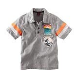 Tea Collection Boys 2-7 Surf Patrol Patches Polo Shirt, Med Heather Grey, 5