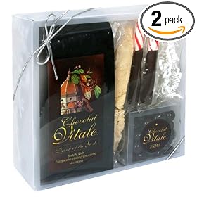 Chocolat Vitale Gift Set, Variety Pack of Hot Chocolate Mix, Chocolate Espresso Beans, and Almond Biscottis (Pack of 2)
