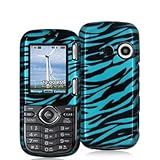 Black n Baby Blue Zebra Design Crystal Hard Skin Case Cover for LG Cosmos V ....