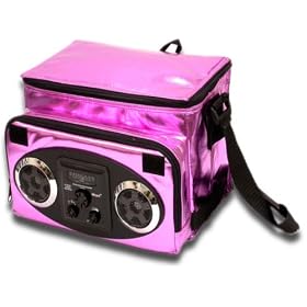 Pink Stereo Cooler Bag with Built In Radio & MP3/iPod Inputs