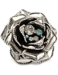 Sorrelli "Aegean Sea" Large Blooming Flower Ring Adjustable Band