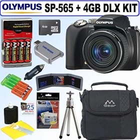 Olympus SP-565UZ 10MP Digital Camera + 4GB Deluxe Accessory Kit by Olympus