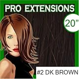 Pro Extensions 20" x 39" #2 Dark Brown 100% Clip on in Human Hair Extensions