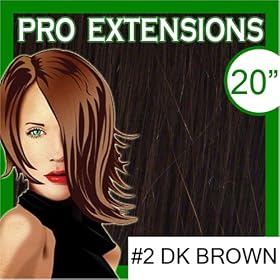 Pro Extensions 20″ x 39″ #2 Dark Brown 100% Clip on in Human Hair Extensions