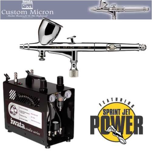 Iwata Custom Micron CM-B Airbrushing System with Power Jet Pro Air Compressor