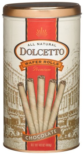Dolcetto All-Natural Wafer Rolls, Chocolate, 14.1-Ounce Tins (Pack of 6) by Dolcetto