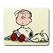 Large Mousepad of Art Deco Snoopy with Linus (Charlie Brown, Peanuts, Halloween, Charles Schultz)