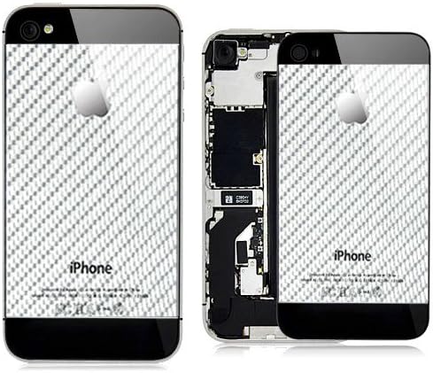iPhone 4S / iPhone 4 CDMA (ONLY) Custom Back Cover Housing Replacement - Battery Door (NOT FOR GSM iPhone 4) (Next Generation Carbon Fiber - Silver on Black Frame)