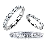 2mm Women's Titanium Eternity Wedding Band with Lab-grade Diamonds in Size 6 - Paradise