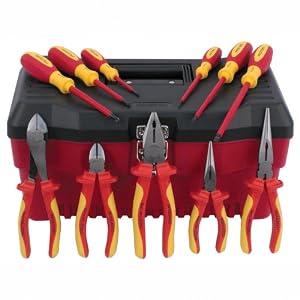Wiha 32390 Proturn Pliers and Drivers Set, 1000 Volt, Molded Tool Box, 11 Piece by Wiha