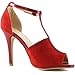 Nature Breeze Women's Peep Toe T-Strap Stiletto Heel Evening Dress Sandal Shoes