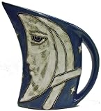 32 Oz. MARA Stoneware COLLECTIBLE Curved Water Pitcher CARAFE Decanter CELESTIAL Moon
