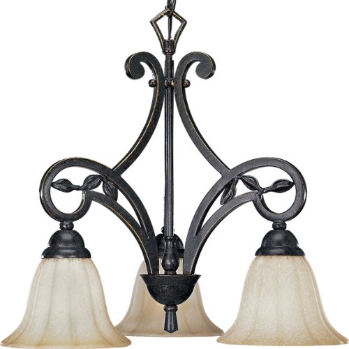 Progress Lighting P4200-84 3-Light Le Jardin Chandelier, Espresso