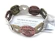 Fruit of The Spirit Inspiration Message Metal Disk Link Stretch Bangle Bracelet