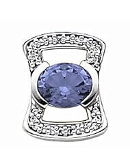14K White Gold Oval Cut Tanzanite and Diamond Pendant -- LIFETIME WARRANTY
