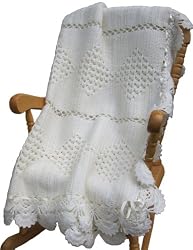 Handmade Vintage Inspired Baby/toddler Blanket - Vanilla White (100% Hand-cro...