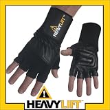 HeavyLift Wrist Wrap Weight Lifting Exercise Gloves Large
