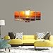 Wieco Art - The Morning Sea 5 Panels Modern Stretched and Framed Giclee Canvas Prints Artwork Ocean Seascape Pictures Photo Paintings on Canvas Wall Art for Home Office Decorations 5pcs/set