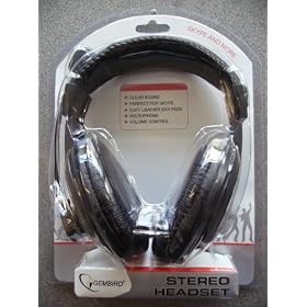 GEMBIRD LEATHER CUSHIONED HEADSET WITH BENDY MIC 3.5MM JACK CONNECTION