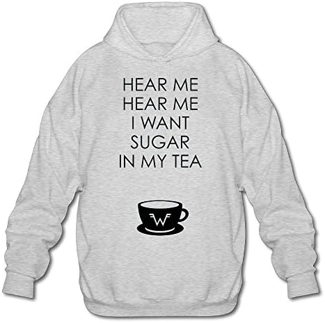 SHUMY Weezer Men's Graphic Hoodie Sweatshirt Ash