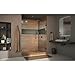 DreamLine UnidoorLux 56" Frameless Hinged Shower Door, Clear 3/8" Glass Door, Oil Rubbed Bronze Finish Hardware