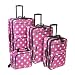 Rockland Luggage Polka Dot Expandable 4 Piece Luggage Set.