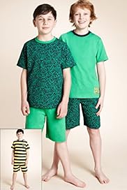3 Pack Older Boys Pure Cotton Assorted Short Pyjamas