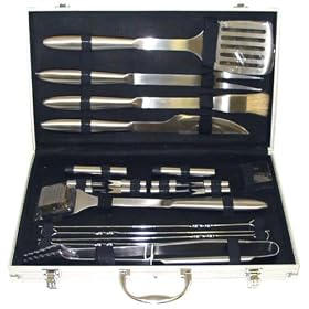 21 PC Stainless Steel Barbecue Tool Aluminum Case BBQ from Barbecue Tools