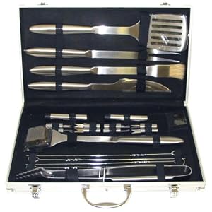 21 PC Stainless Steel Barbecue Tool Aluminum Case BBQ by 