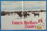 1972 Marlboro Country Winter Scene Double-Page Print Ad (379)