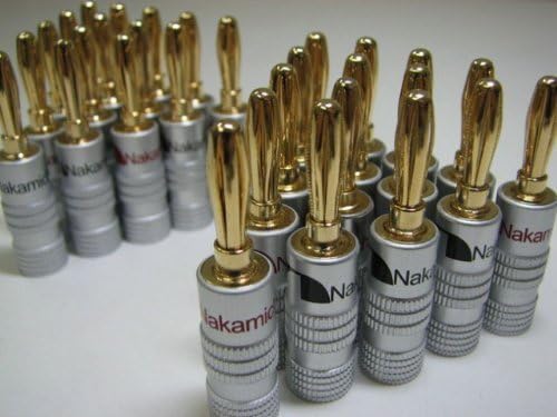 New 24 pcs 24K Gold Nakamichi Speaker banana plug Audio Jack connector by AS YOUR WISH