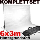 Produkt-Bild: HISY02Set_Hintergrundsystem + Hintergrundstoff wei&szlig; 6m