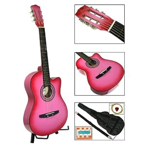 New Pink Acoustic Guitar W/ Accessories Combo Kit Beginners