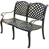 Darlee Nassau Cast Aluminum Outdoor Patio Bench - Antique Bronze