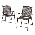 Wicker Open Weave Folding Chair – Set of 2