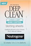 Neutrogena Deep Clean Shine Control Blotting Sheets, 50 Count (Pack of 2)