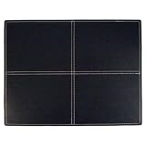 Stitched Faux Leather Placemat - Black