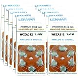 ZA312 Premium Zinc Air Hearing Aid Batteries, Dial Pack, 6 ct, 60 pack by Lenmar