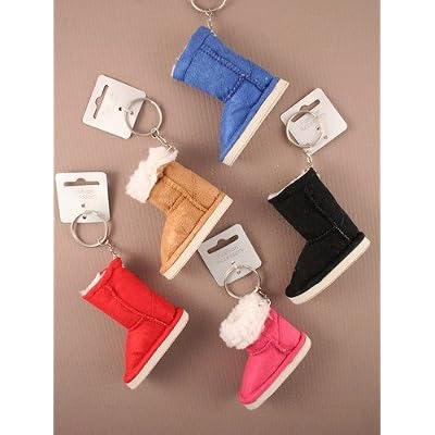 Coloured furry 'UGG style' boot keyring