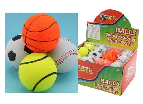 Childrens Toyshop  Toys : Rubber Ball 60mm 24/Box - Sports Ball Design (002104)