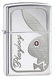 Zippo Playboy with Crystal Pocket Lighter (Silver, 5 1/2 x 3 1/2 cm)