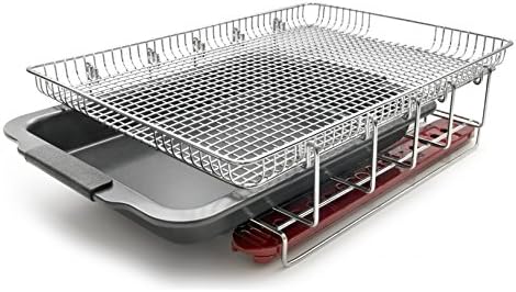 EcoQue Collection The Rack Barbecue Wire Grill Rack/Roaster Water Pan &amp; 2 Chip Strips