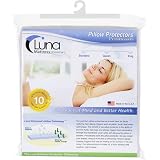 Luna Premium Hypoallergenic Bed Bug Proof Zippered Waterproof Pillow Protector Standard Size
